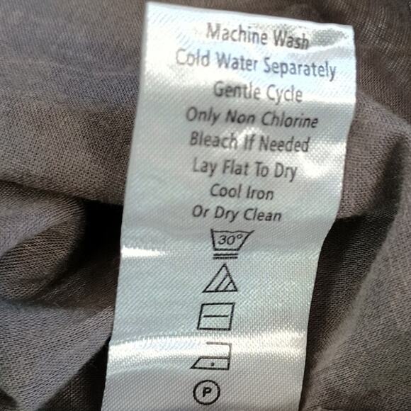 Kyla Seo XL Hand-Embroidered Cotton Tunic Shirt Gray Boho Artisan Blouse - Picture 5 of 16